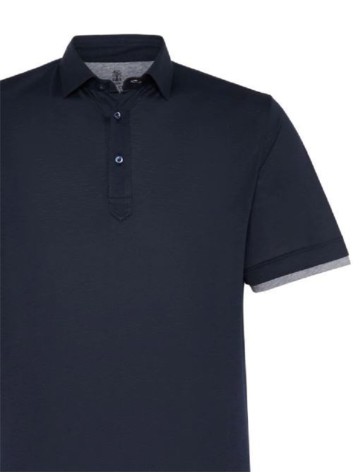 Polo uomo blu navy Brunello Cucinelli | MD8213966CW893